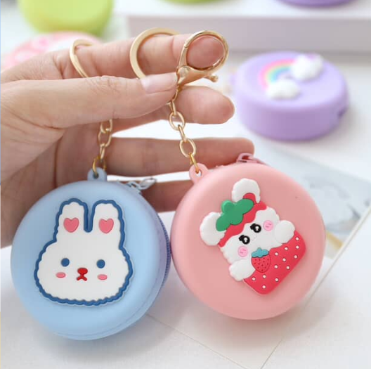 Kawaii Zip Coin Pouch Keychain