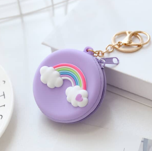 Kawaii Zip Coin Pouch Keychain