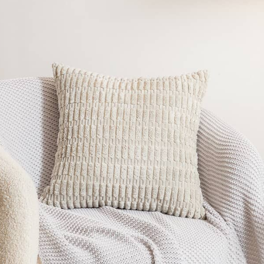 Velvet Ribbed Throw Pillow