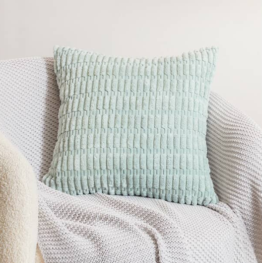 Velvet Ribbed Throw Pillow