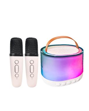 Bluetooth Speaker with Colorful Lights – Portable Handheld Wireless Microphone All-in-One Sound System for Home KTV