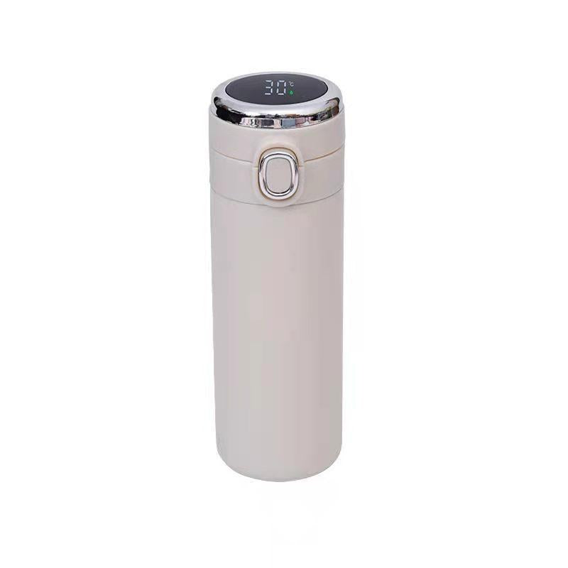 Large-Capacity Stainless Steel Thermos Bottle(420ml) – Smart Temperature Display, Flip Lid, Elegant Pea-Shape Design