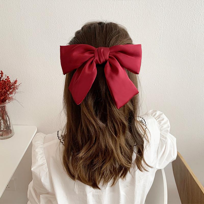 Large Bow Hair Clip – Stylish Back-of-Head Barrette, Trendy Top Clip Hair Accessory