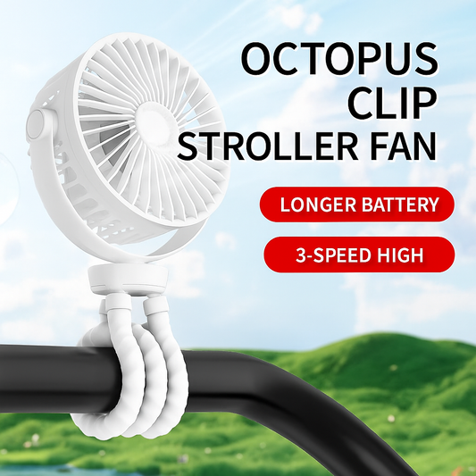 Portable Octopus Mini Fan – USB Rechargeable Stroller & Desktop Fan (Foldable & Handheld)