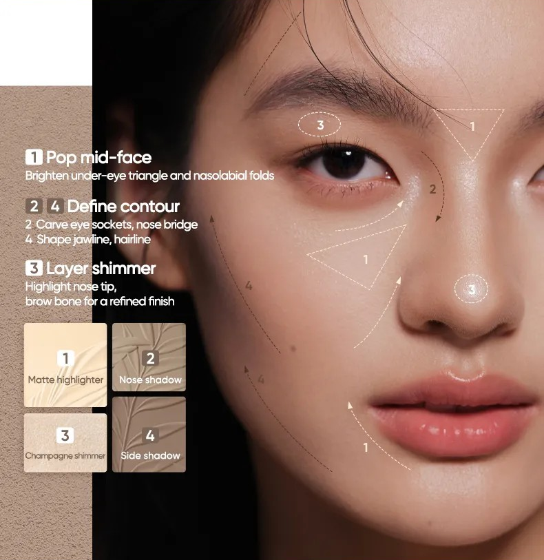 Judydoll 2 IN 1 Highlighter Contour Palette
