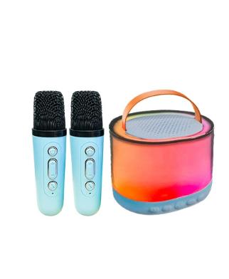 Bluetooth Speaker with Colorful Lights – Portable Handheld Wireless Microphone All-in-One Sound System for Home KTV