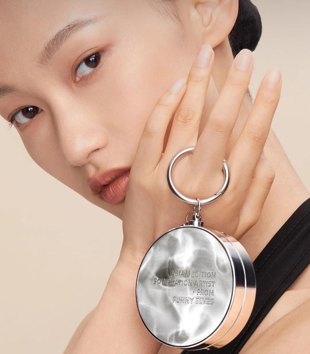 FunnyElves Power-Up Cushion Foundation for Dry & Oily Skin-Concealing, Oil-Control, Long-Lasting,Non-Cakey