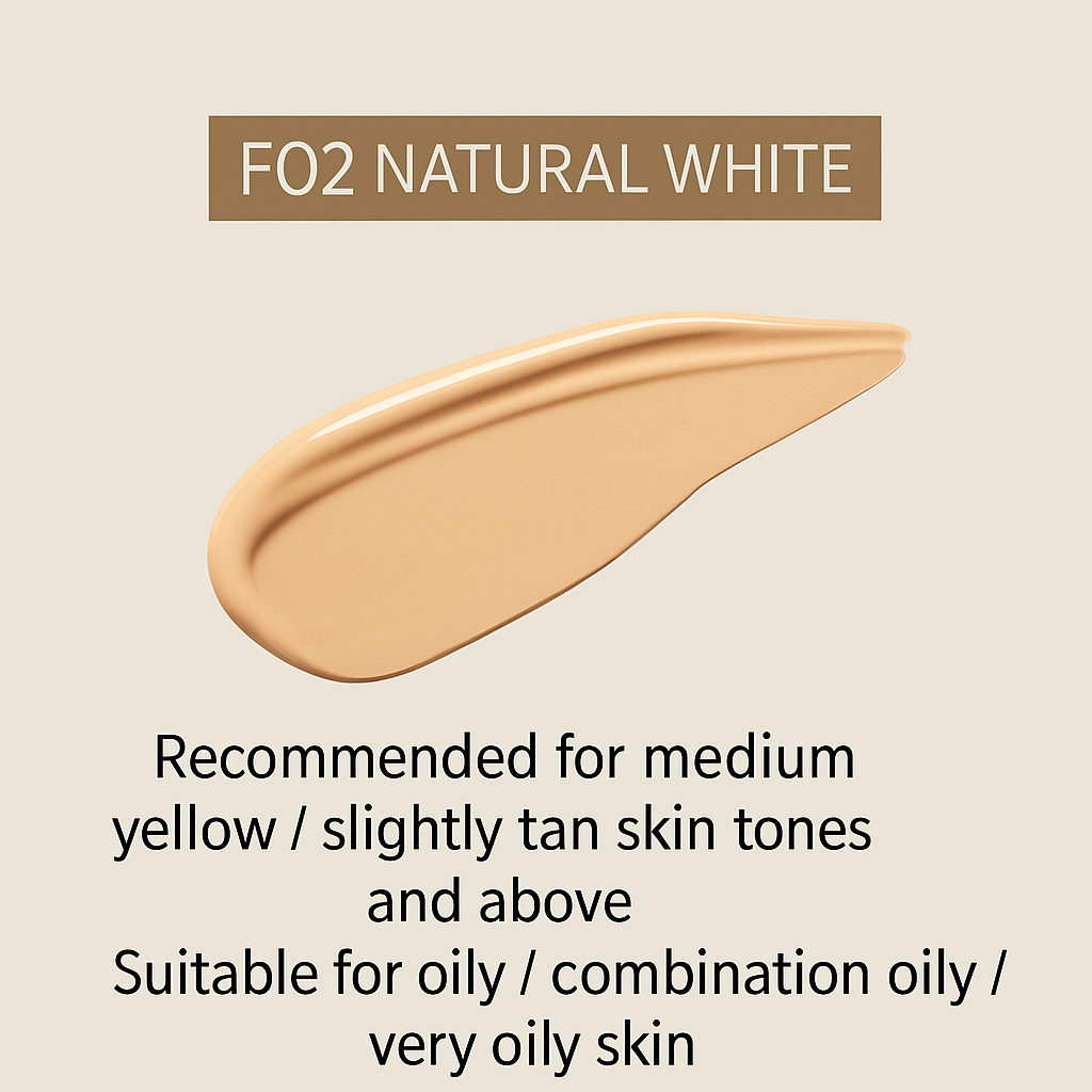 FunnyElves Power-Up Cushion Foundation for Dry & Oily Skin-Concealing, Oil-Control, Long-Lasting,Non-Cakey