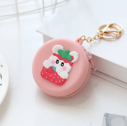 Kawaii Zip Coin Pouch Keychain