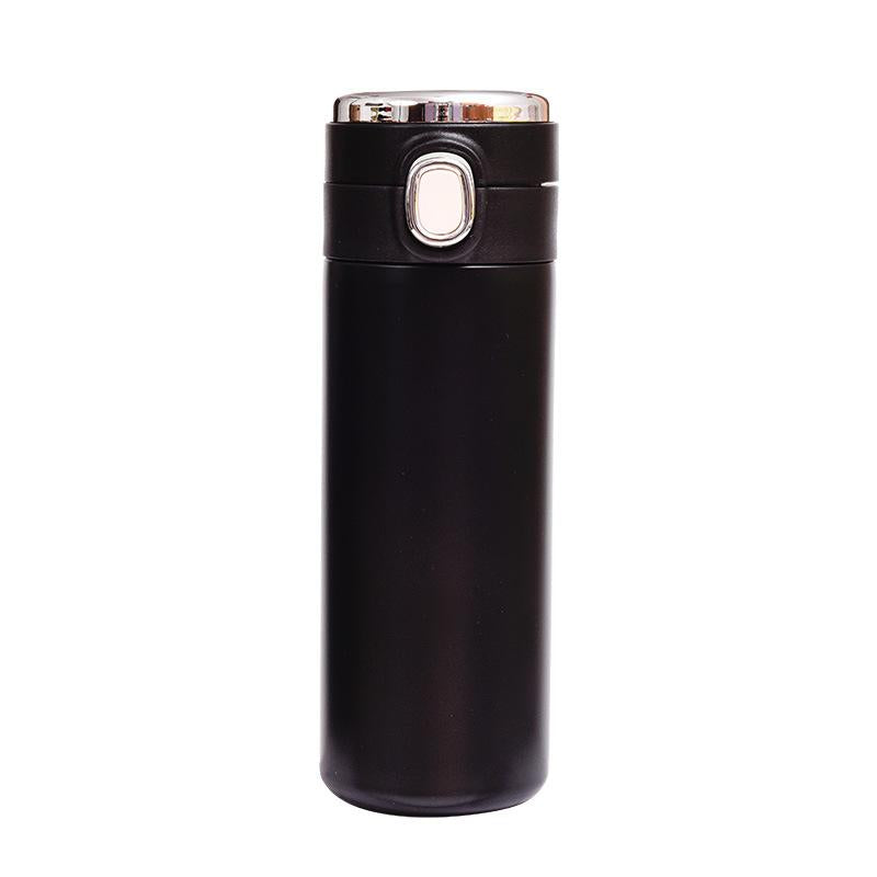 Large-Capacity Stainless Steel Thermos Bottle(420ml) – Smart Temperature Display, Flip Lid, Elegant Pea-Shape Design