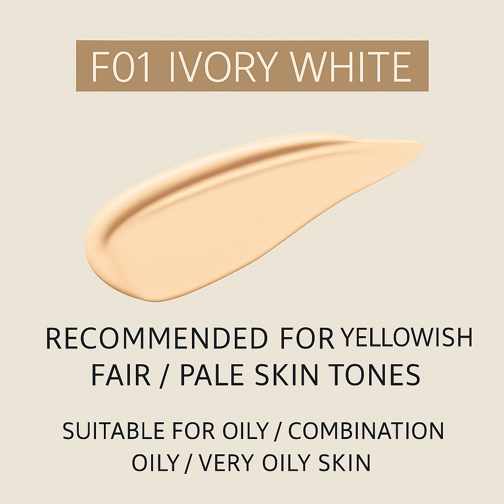 FunnyElves Power-Up Cushion Foundation for Dry & Oily Skin-Concealing, Oil-Control, Long-Lasting,Non-Cakey