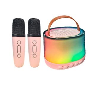 Bluetooth Speaker with Colorful Lights – Portable Handheld Wireless Microphone All-in-One Sound System for Home KTV