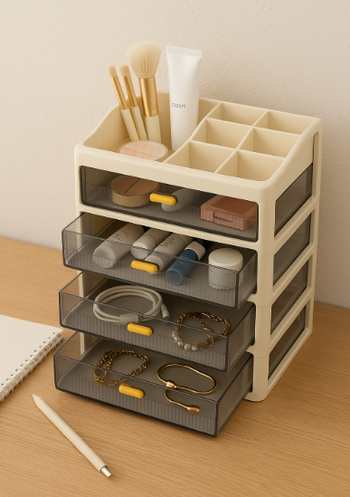 Beige Multi-Layer Organiser