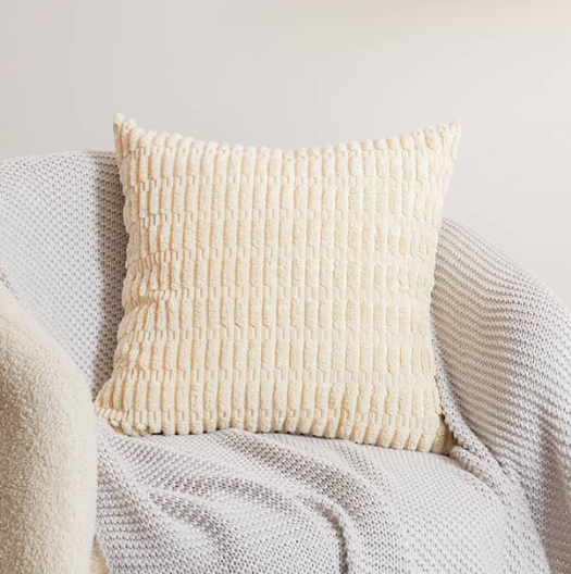 Velvet Ribbed Throw Pillow
