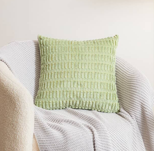 Velvet Ribbed Throw Pillow